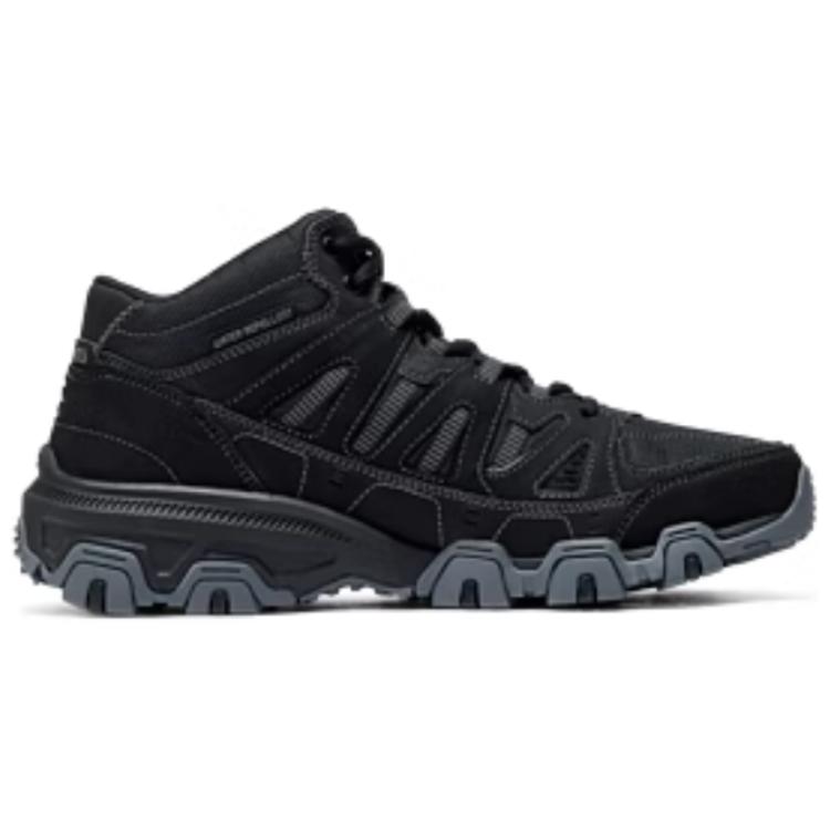 Skechers OUTDOOR MENS Comfortable And Breathable Support Rebound Mid top Mountaineering Shoes Men’s Black Gray