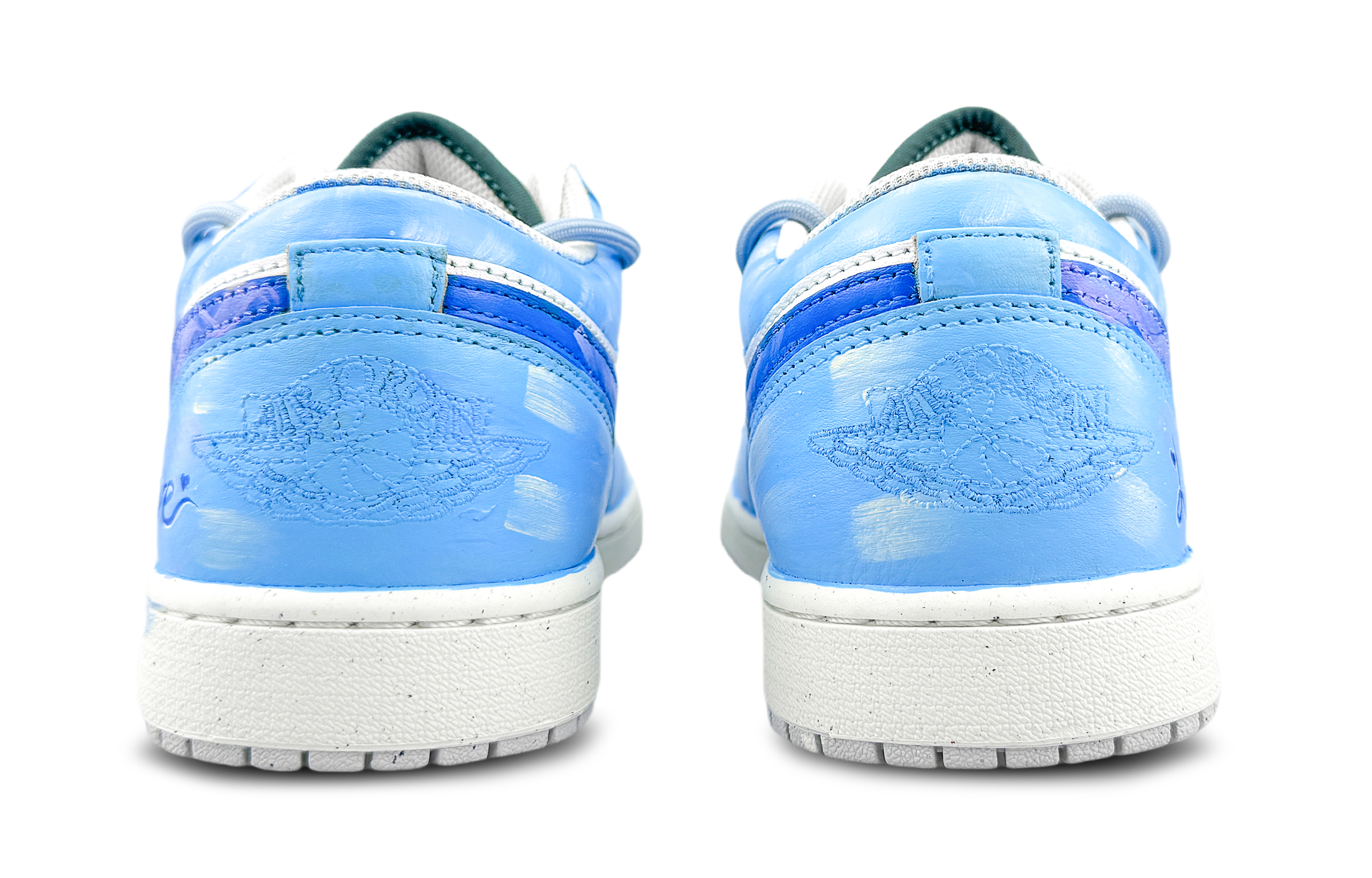 Jordan Air Jordan 1 Abrasion Resistant Low top Vintage Basketball Shoes Unisex Blue