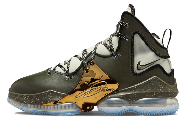 Nike Lebron 19 \"Chosen 1\"James 19 Chosen Son, Tearing Round Head Comfort Synthetic Leather TPU Shock Absorbing, Anti-slip, Wear-resistant Wrap Support High Top Practical Basketball Shoes Men's Black Gold