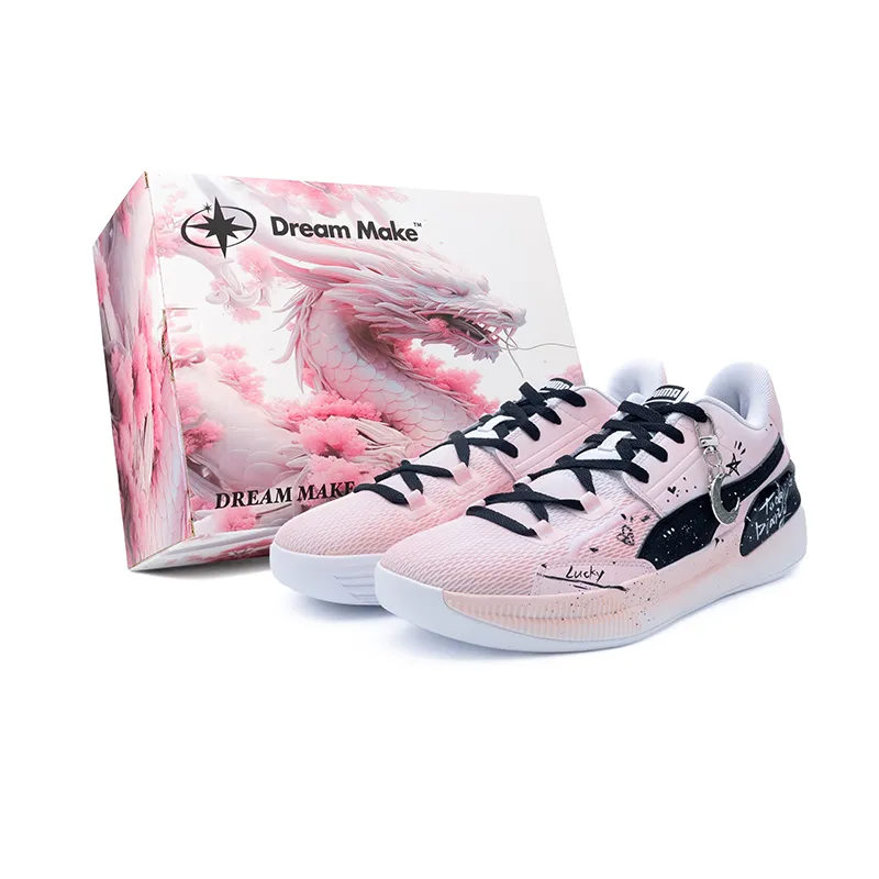 PUMA Clyde Hardwood Team Lucky Star Fabric Abrasion Resistant Low top Basketball Shoes Unisex