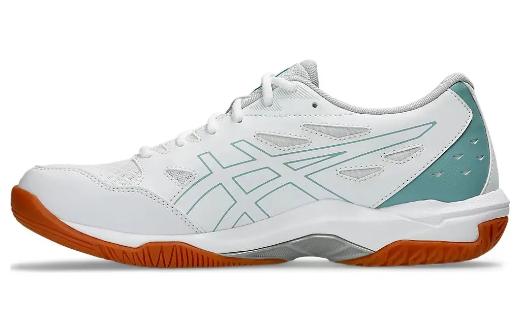 Asics Gel Rocket Cushioning Abrasion Resistant Cushioning, Wear Resistant Low top Training Shoes Unisex White Green