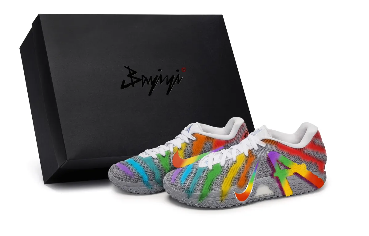 Nike Ja Morant 3 811 Manufacturing, Rainbow Candy, Special Shoe Box Cushioning Slip Resistant Low top Basketball Shoes