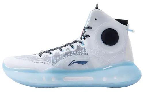 LiNing Yushuai # 14 Comfortable and versatile fabric synthetic leather TPU shock-absorbing anti-slip wear-resistant wrapping support high-top basketball shoes men's arctic white