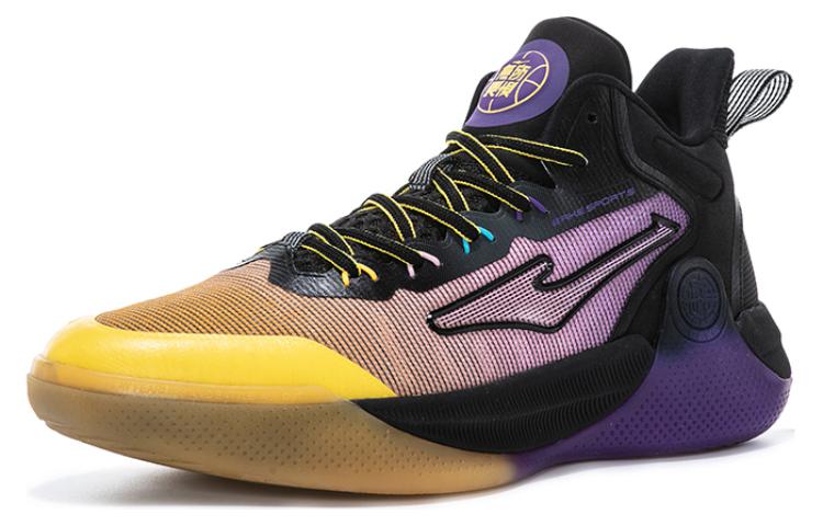 Erke Slip Resistant And Breathable Slip Resistant And Breathable High top Basketball Shoes Men’s Purple Black