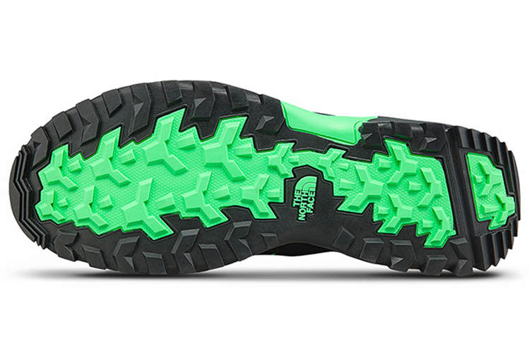 THE NORTH FACE Fabric Cushioning Slip Resistant Abrasion Resistant Breathable Low top Hiking Shoes Men’s Black Green