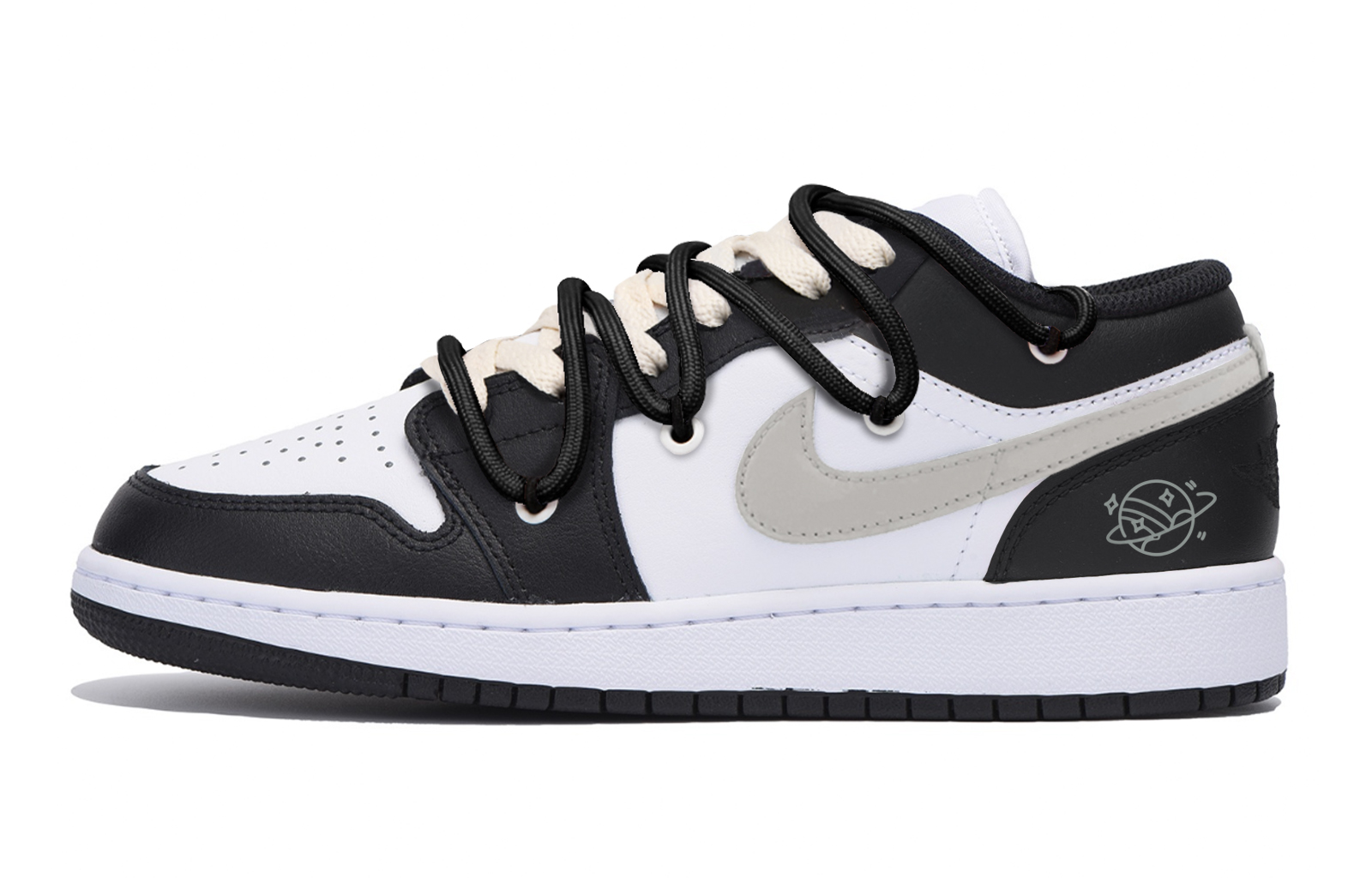 Jordan Air Jordan 1 Abrasion Resistant Slip Resistant Low top Vintage Basketball Shoes Men’s Black Gray