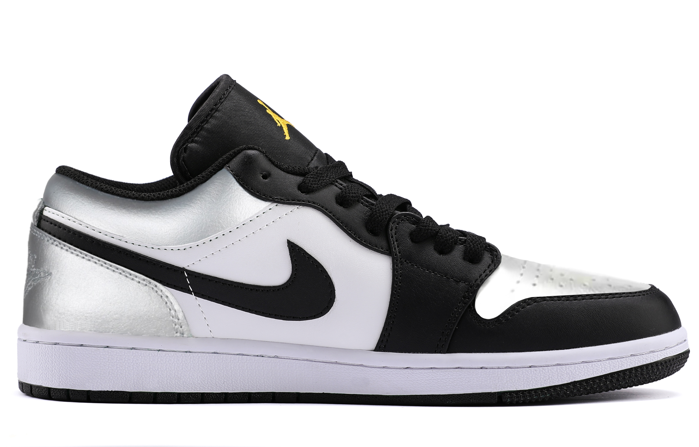 Jordan 1 Abrasion Resistant Low top Vintage Basketball Shoes Unisex Liquid Silver