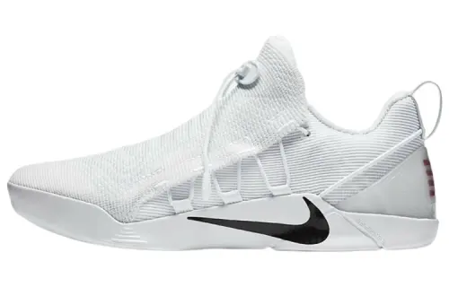 Nike Kobe AD nxt NXT 'White Black' round toe drawstring low top practical basketball shoes men's black and white