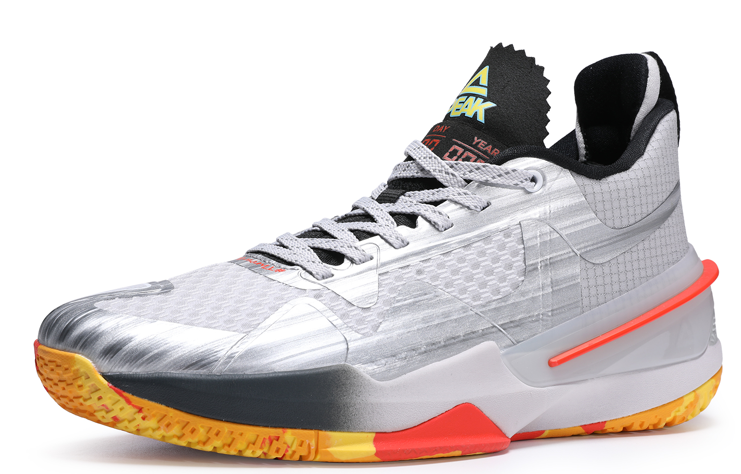 PEAK Flash 3 Cross Abrasion Resistant Breathable Mid top Basketball Shoes Men’s Silver