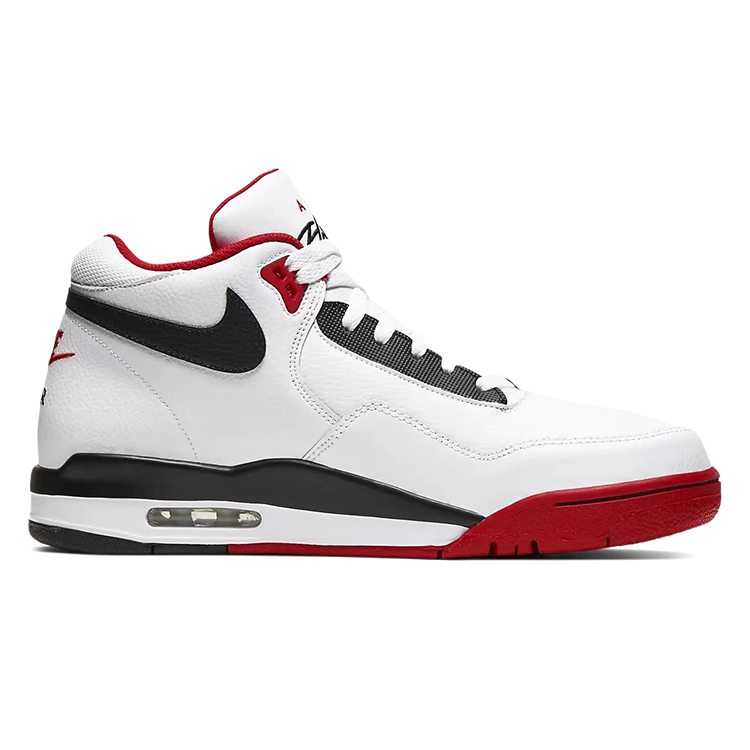 Nike Flight Legacy Cushioning Slip Resistant Mid top Vintage Basketball Shoes Unisex Red White