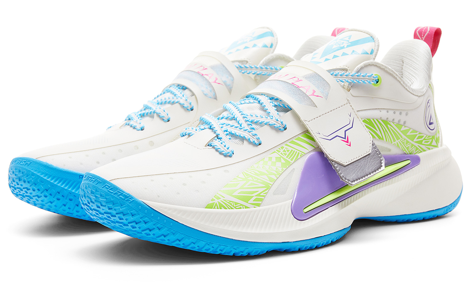 PEAK Basketball Shoes Men’s Low Top Ivory/Blue