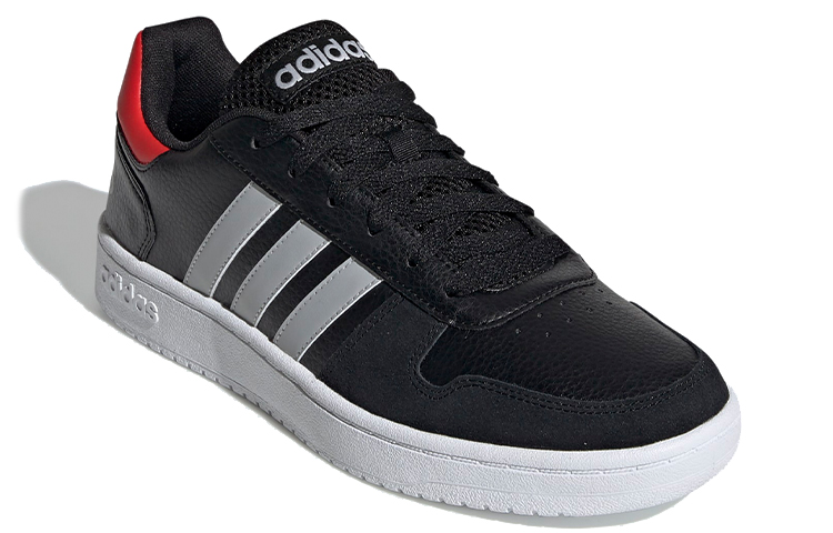 Мужские кеды adidas Hoops 2.0 (черный / серый / красный) — Чёрный / серый / красный — фото 3