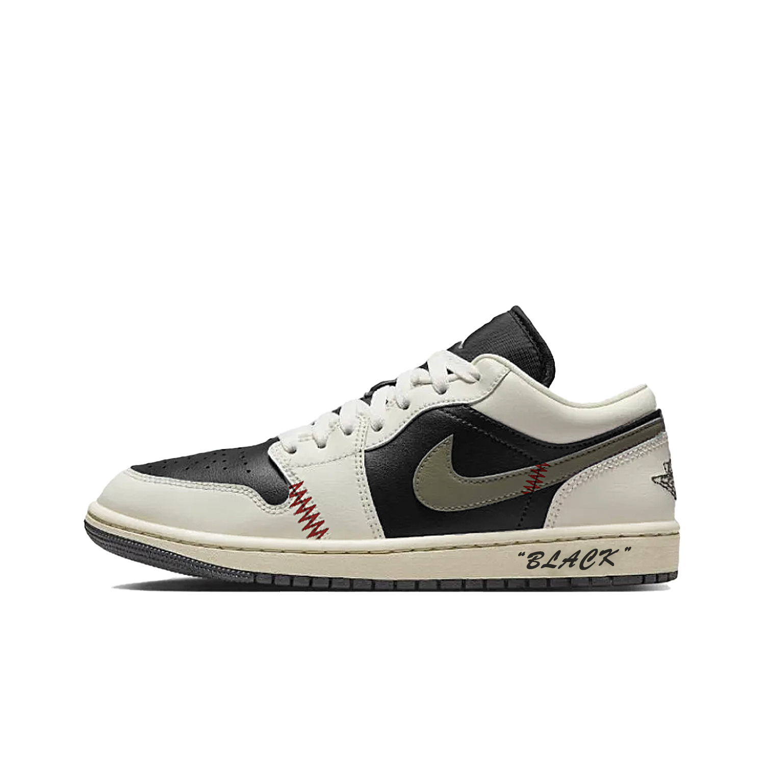 Jordan Air Jordan 1 Slip Resistant, Abrasion Resistant, Breathable Low top Vintage Basketball Shoes Unisex Black Green