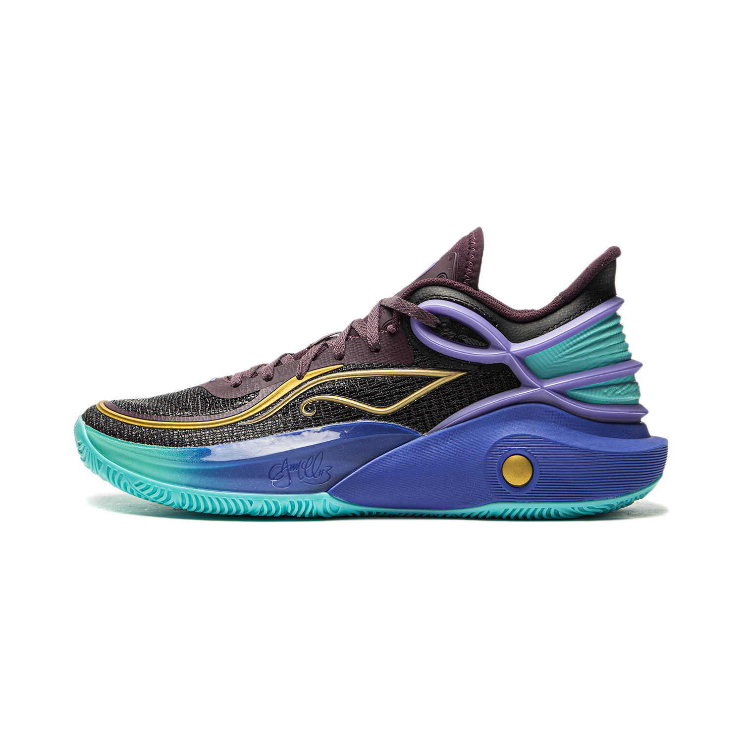 Li Ning CJ 3 Cushioning Slip Resistant Abrasion Resistant Lightweight Rebound Low top Basketball Shoes Men’s Black Blue