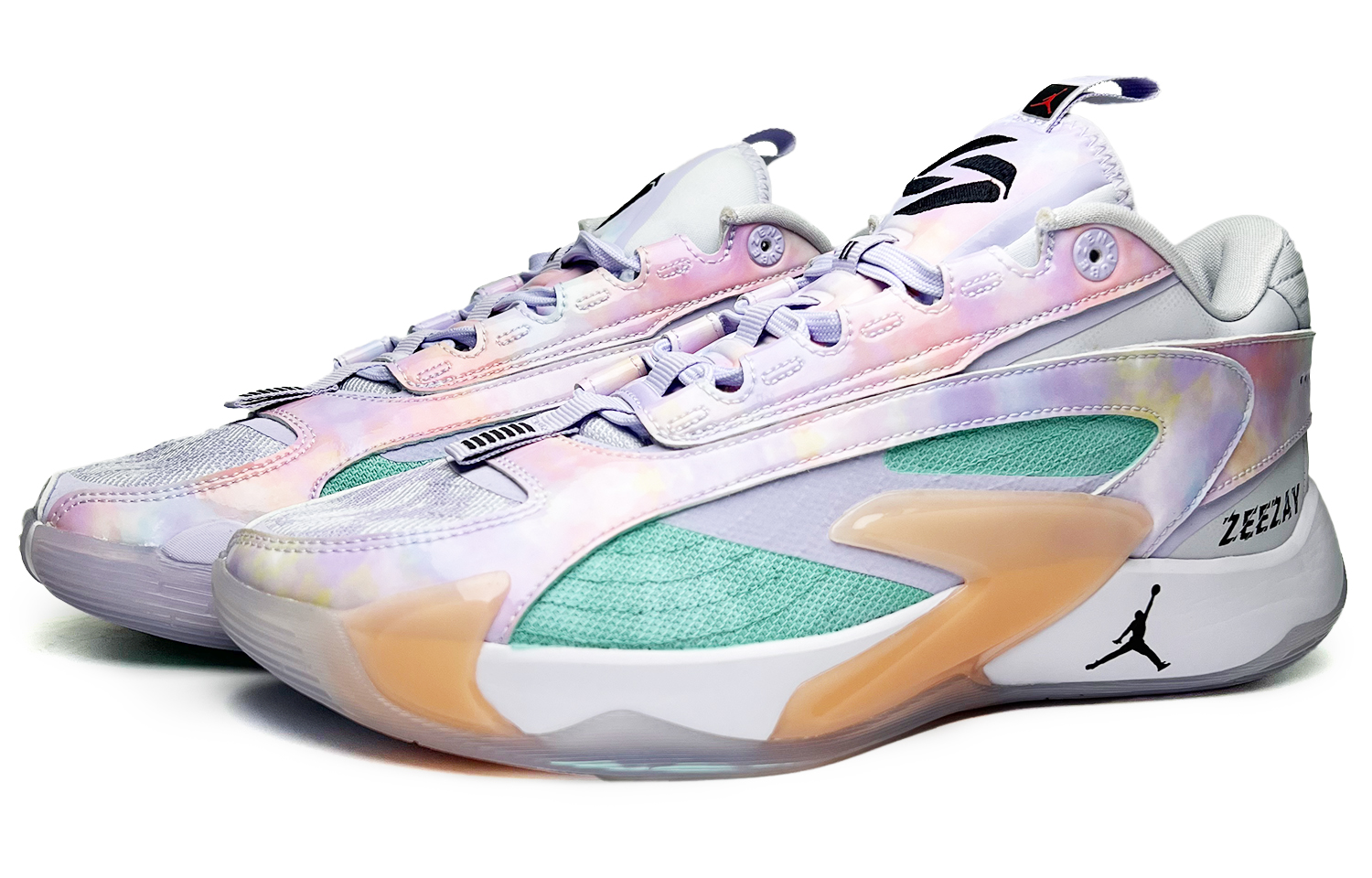 Jordan Luka 2 Spring Green Abrasion Resistant Breathable Moisture Wicking Low top Basketball Shoes Unisex Purple Cyan