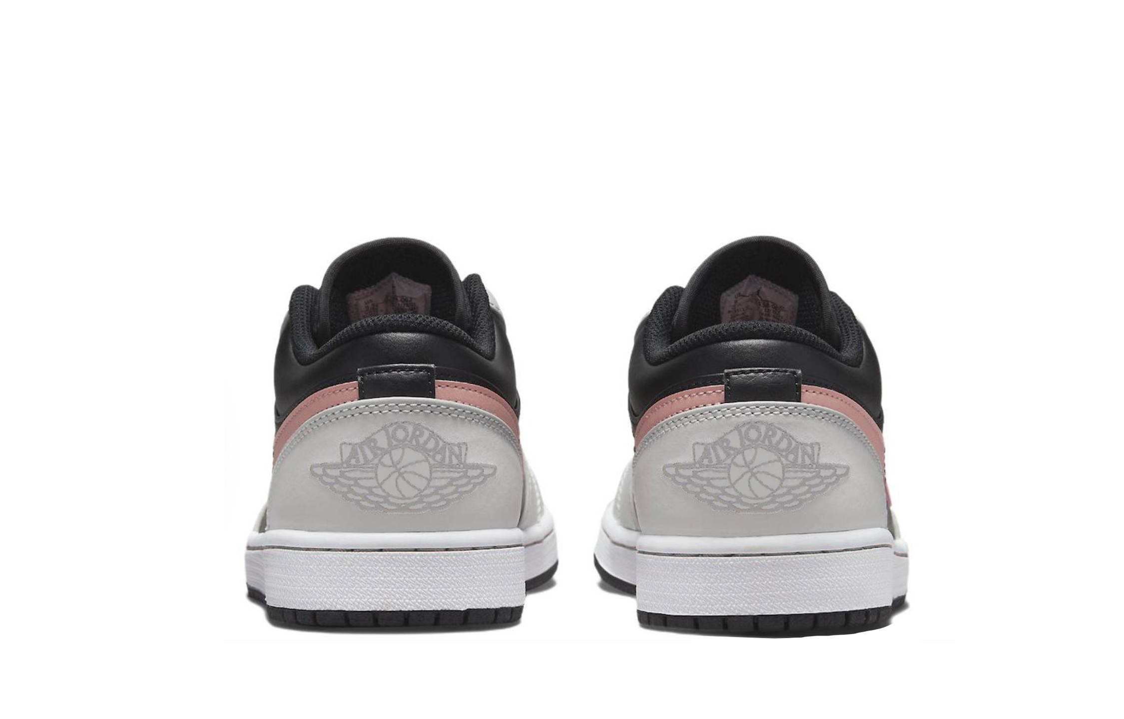 Jordan 1 Cushioning Abrasion Resistant Low top Vintage Basketball Shoes Unisex Black Gray Pink