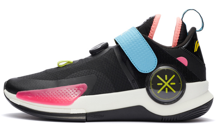 Li Ning Wade Fission 7 V2 Textile, Synthetic Leather, TPU Cushioning Low top Basketball Shoes Men's Black Blue Pink