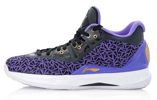 LiNing WOW 4 Wade's Way 4 LYFE Anti-slip Lightweight Mid-top Basketball Shoes Men's Purple Black