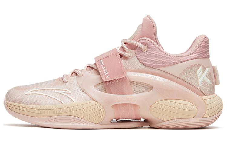 Anta KT SPLASH V Hawaii Hotel Cushioning Slip Resistant Abrasion Resistant Performance Basketball Shoes Men's Pink