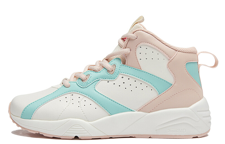 361° QU!KFOAM Mesh, Synthetic Leather Abrasion Resistant Breathable Mid top Basketball Shoes Women’s White Pink