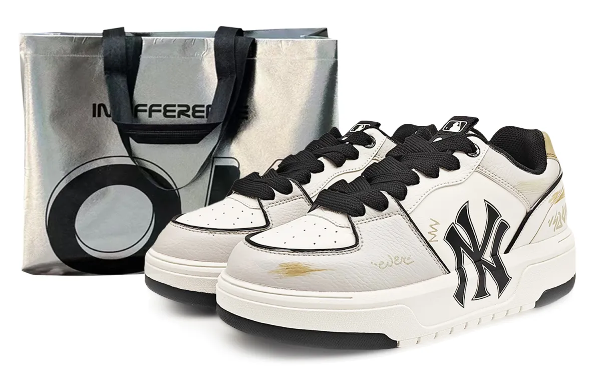 MLB Chunky Liner Abrasion Resistant Abrasion Resistant Low top Skateboard Shoes Unisex White Gray