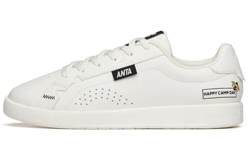 ANTA Skateboard Shoes Women's Low Top Ivory White