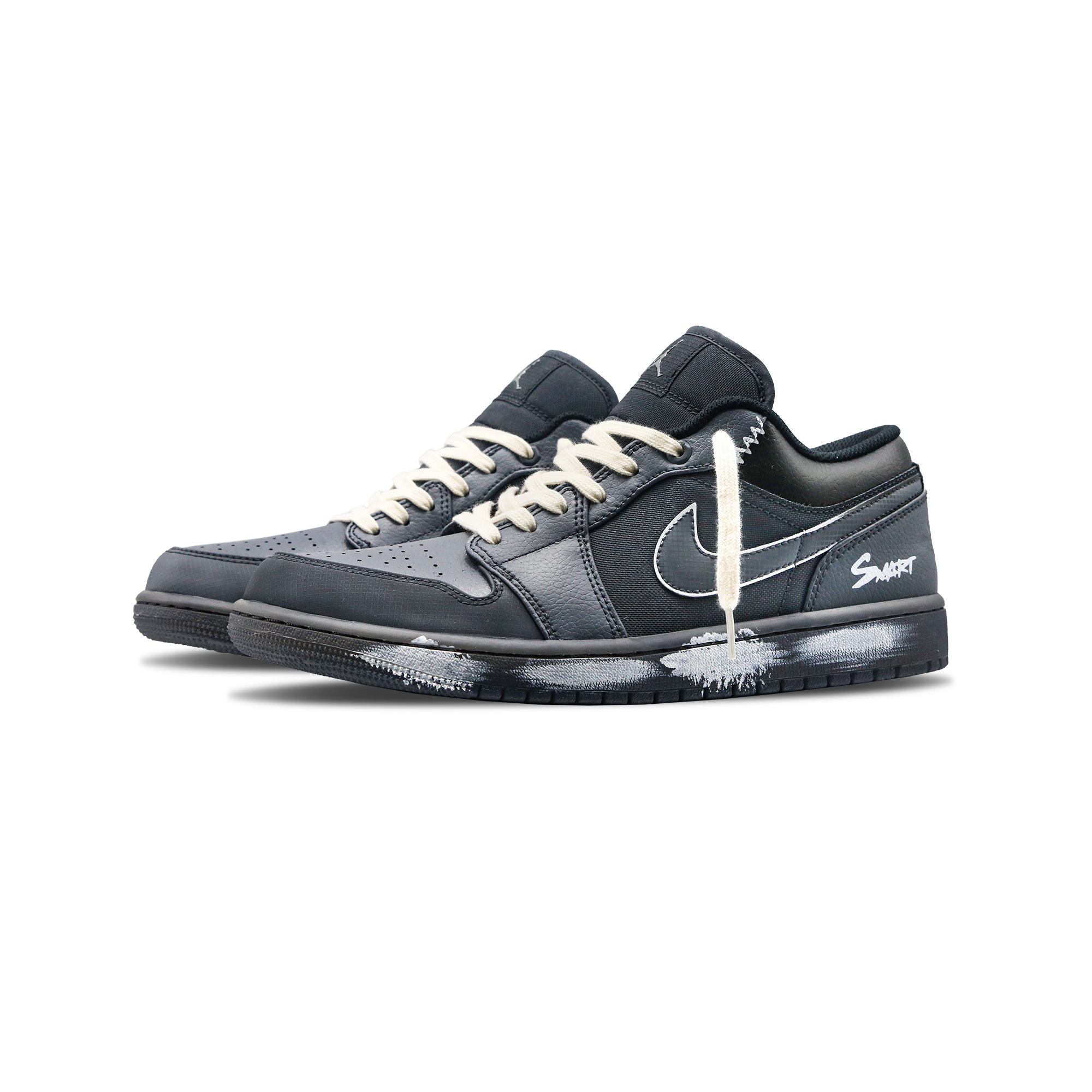 Jordan Air Jordan 1 LOW Polar Night Prism Anti Slip Wear Resistant Low Top Vintage Basketball Shoes Unisex Gray
