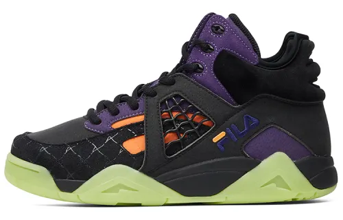 FILA FUSION Cage Mid top Vintage Basketball Shoes Women's Black Purple