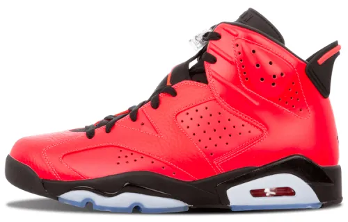 Jordan Air Jordan 6 Retro Infrared 23 leather color matching non-slip wear-resistant lightweight high-top basketball shoes men and women same style red and black 2014 version