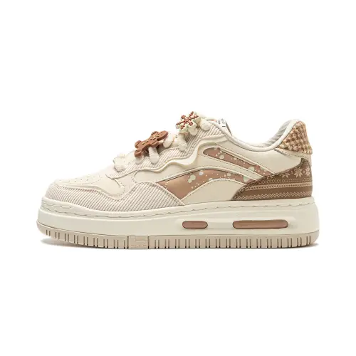 Li Ning Future C1 Synthetic Leather, Split Cow Leather Cushioning, Wear Resistant Low top Skateboard Shoes Women's