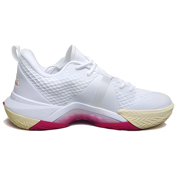 PEAK Fabric Cushioning, Wear Resistant Low top Basketball Shoes Men’s White