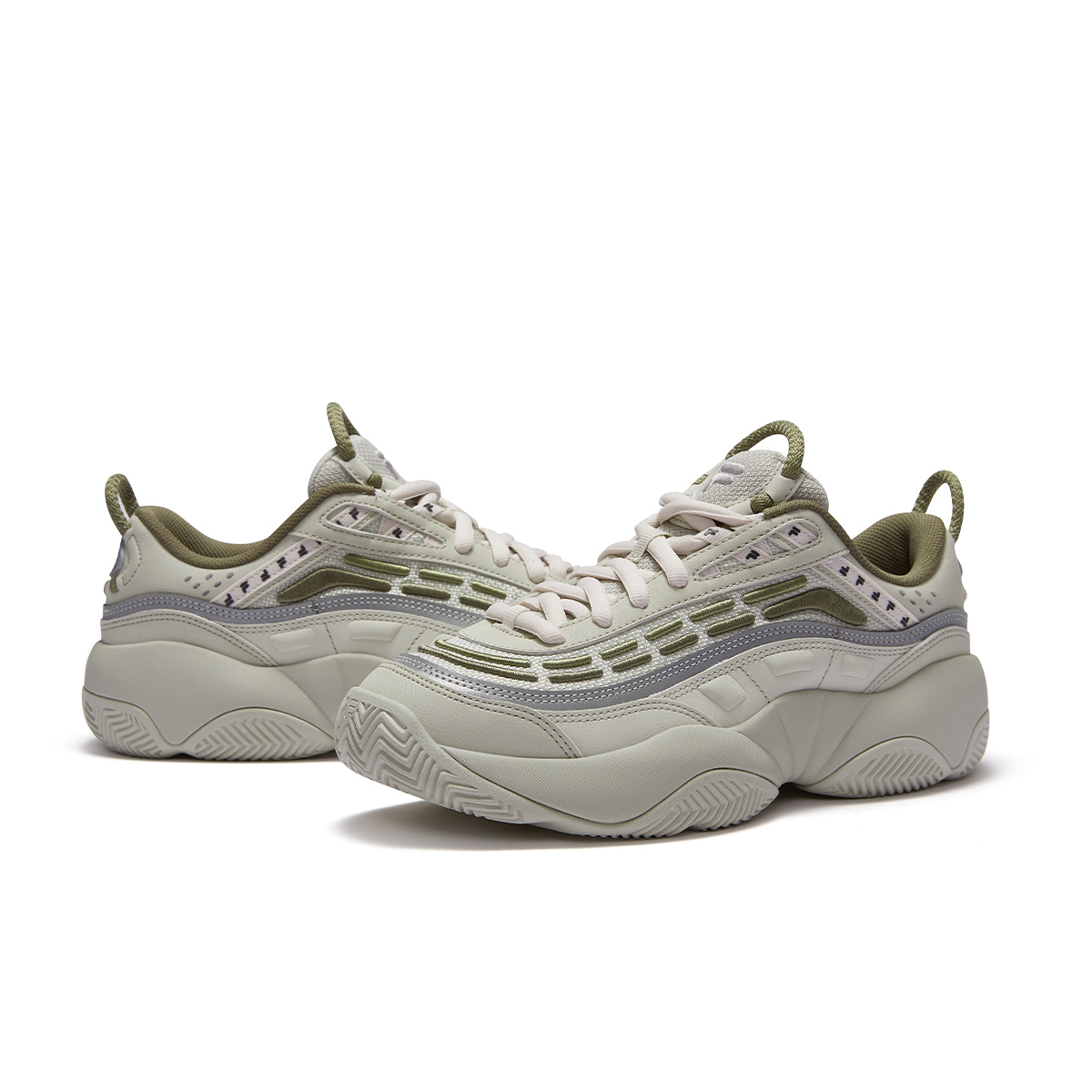 FILA FUSION FIRE Flame Shoes Abrasion Resistant Low top Vintage Basketball Shoes Men’s Silver Gray