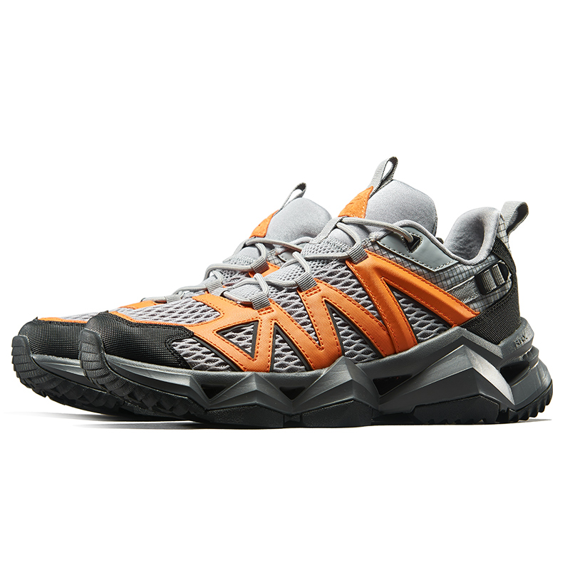 RAX Breathable, Slip Resistant, Lightweight Low top Outdoor Shoes Men’s Gray Orange