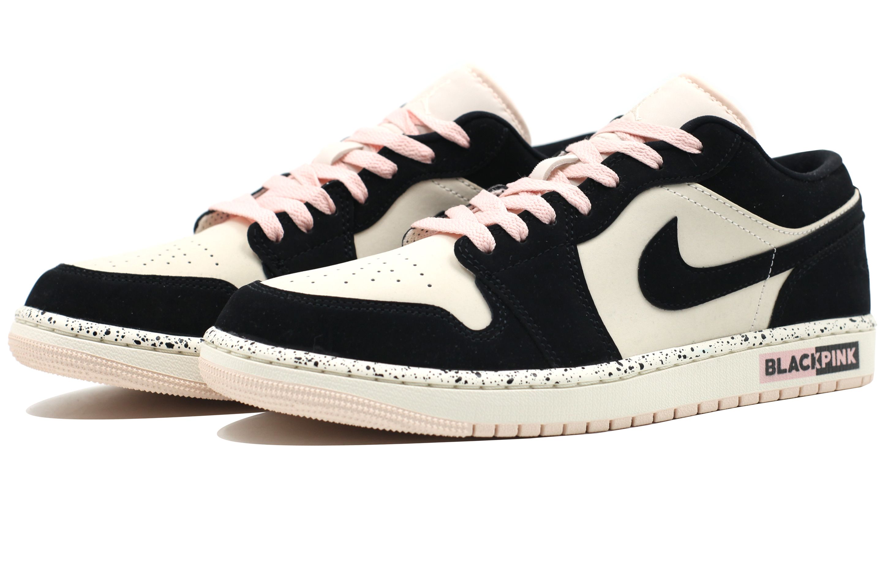 Jordan Air Jordan 1 Guava Ice Cushioning Low top Vintage Basketball Shoes Unisex Beige Black