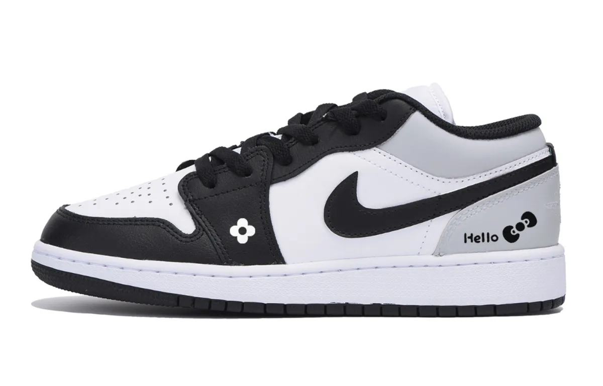 Jordan Air Jordan 1 Urban Chic Style Vintage Low top Vintage Basketball Shoes Men's White Dark Gray