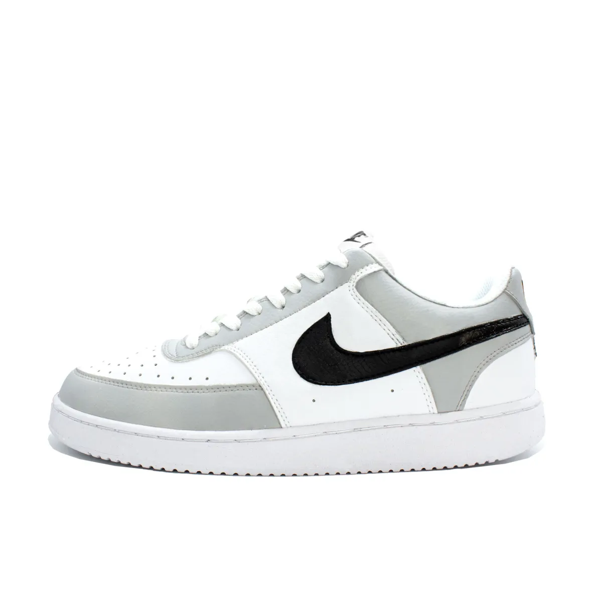 Nike Court Vision Leather Cushioning Low top Skateboard Shoes Unisex Gray White