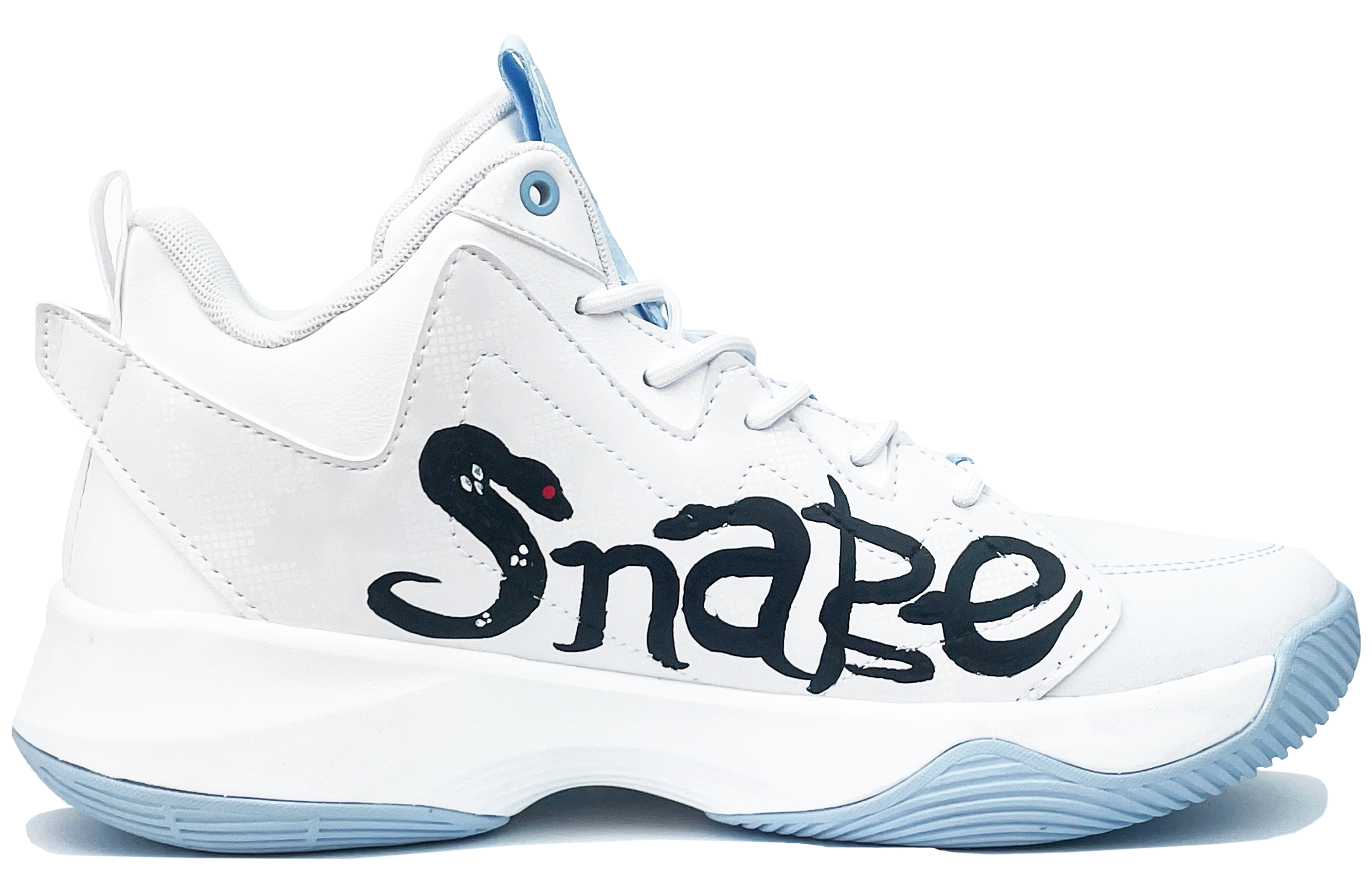 QIAODAN Cushioning Abrasion Resistant Breathable Mid top Basketball Shoes Men’s Glacier Blue