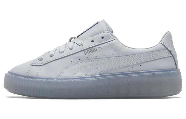 PUMA Basket Platform Core Light Blue/Silvery Low Board Shoes Women's