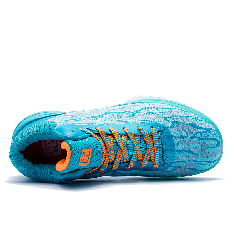 IVERSON Slip Resistant Abrasion Resistant Low top Basketball Shoes Unisex Plant Blue Fluorescent Orange Yellow
