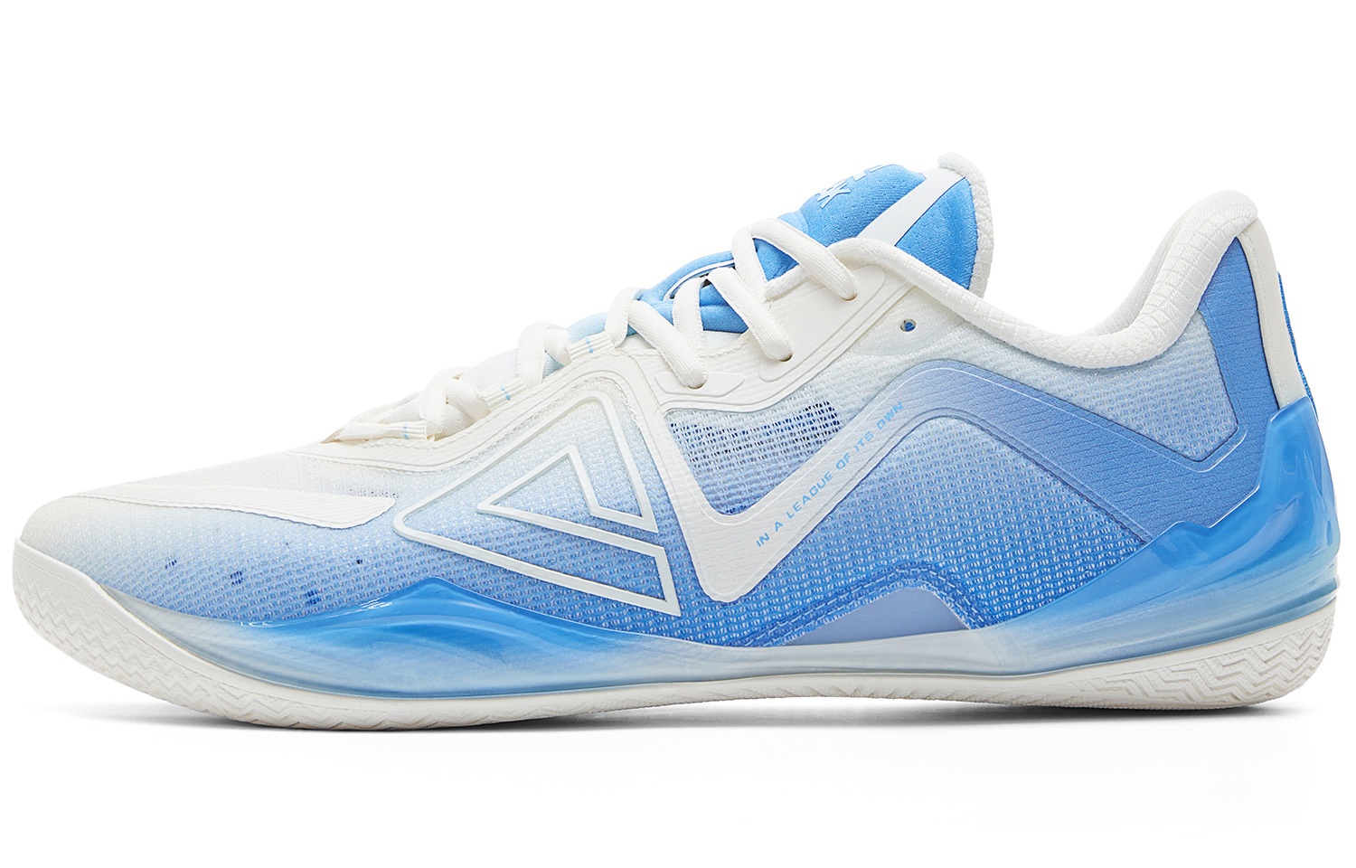 PEAK Cushioning Slip Resistant Abrasion Resistant Low top Basketball Shoes Men’s Milk White Blue