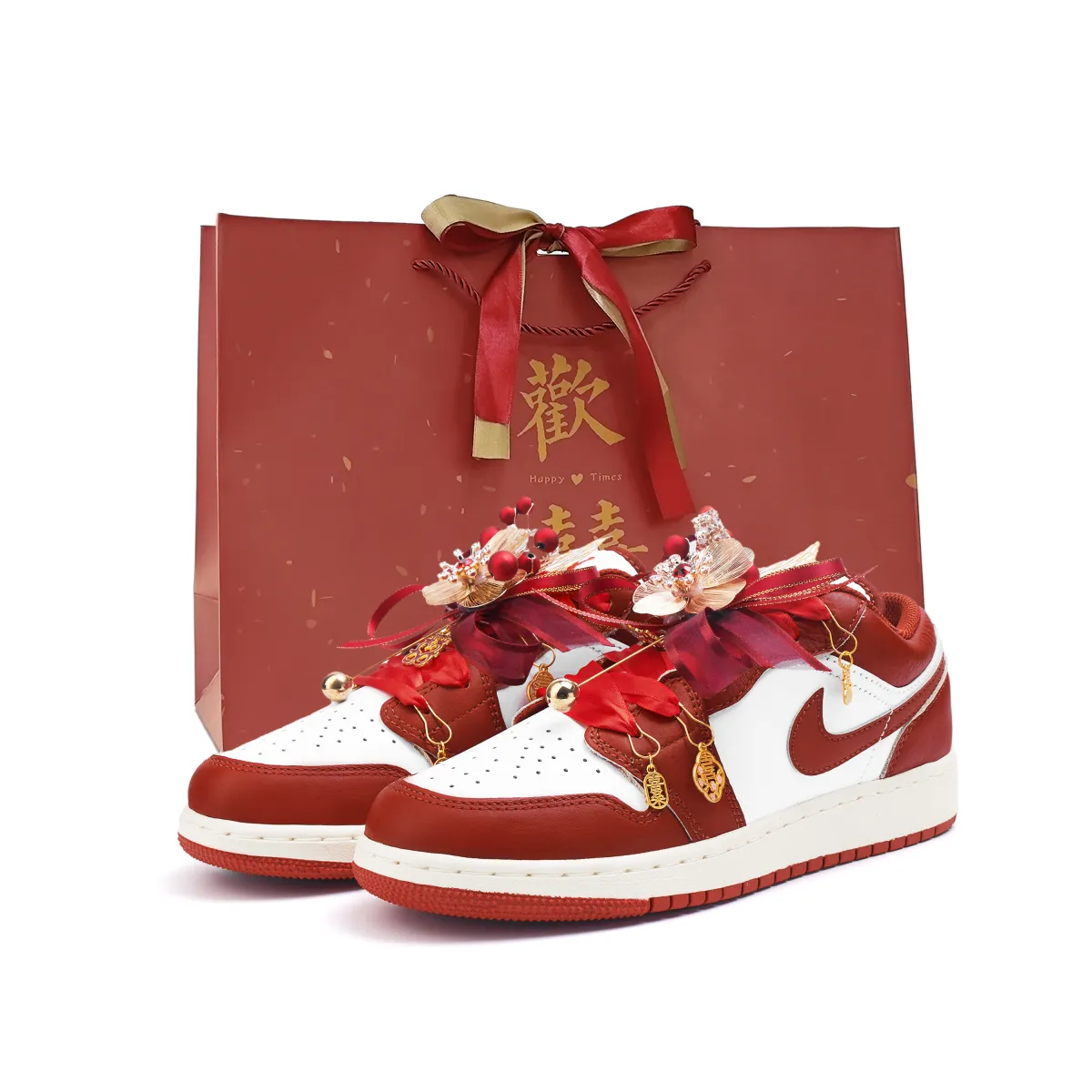 Jordan Air Jordan 1 Low top Vintage Basketball Shoes Women's Red