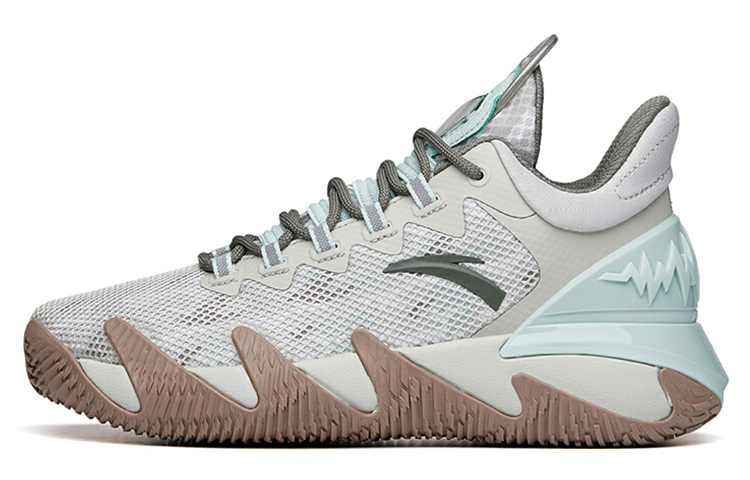 Anta Reverse Blade Slip Resistant, Abrasion Resistant, Lightweight Low top Basketball Shoes Men's Gray Green