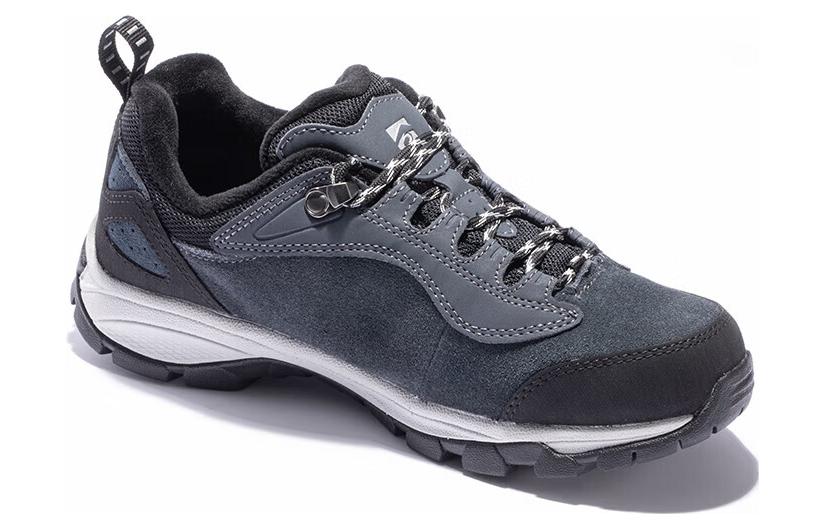 TOREAD Leather Fleece lined Slip Resistant Abrasion Resistant Low top Outdoor Shoes Women’s Black Gray