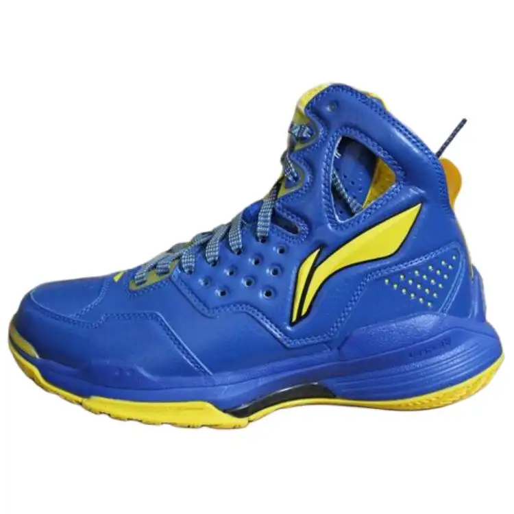 Li Ning Cushioning, Wear Resistant High top Basketball Shoes Unisex Blue