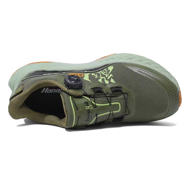 HANGE Lark Cushioning Slip Resistant Breathable Lightweight Height Increasing Low top Hiking Shoes Unisex Green