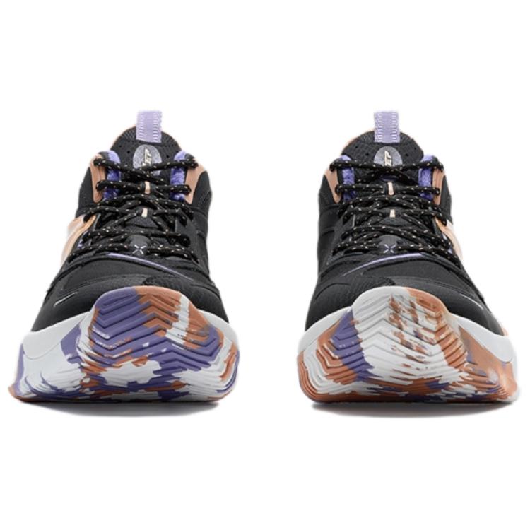 XTEP Wind TD Fleece Lined Comfortable Slip Resistant Thermal Mid top Basketball Shoes Men’s Black Purple