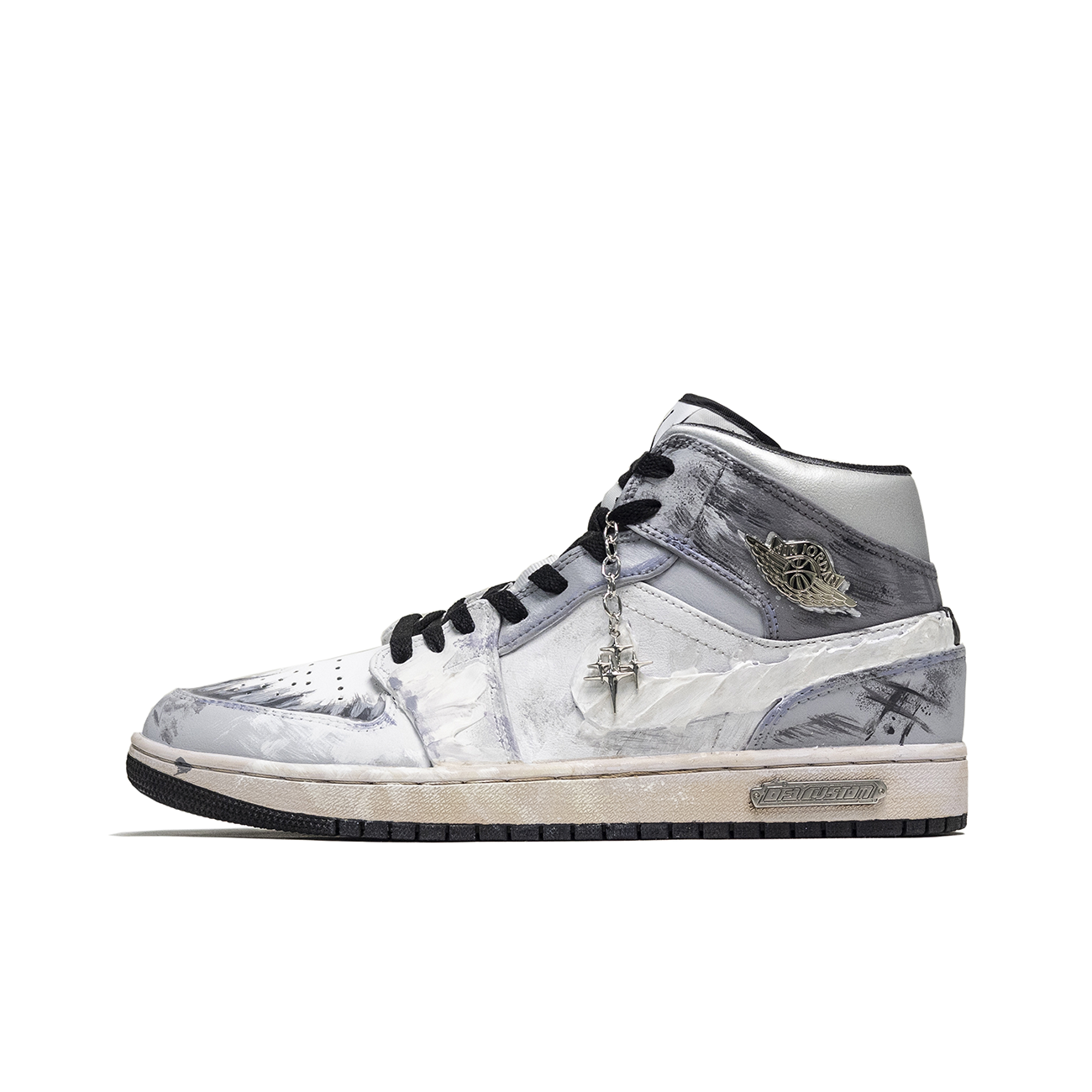Jordan Air Jordan 1 ADCDAVINCI Custom, Blizzard Abrasion Resistant Breathable Abrasion Resistant Breathable Mid top