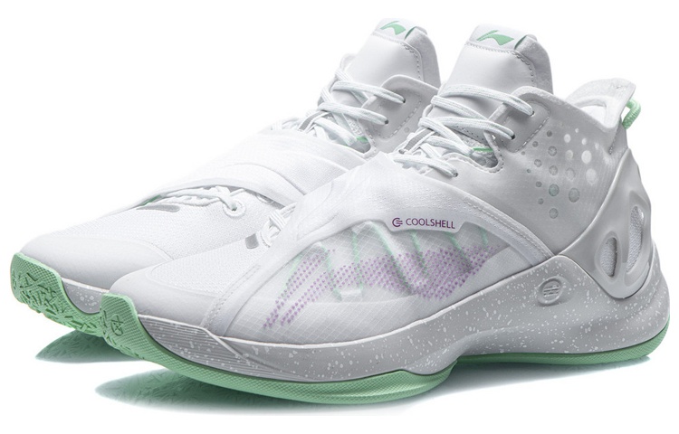 Li Ning Cicada Wing Basketball Shoes Men’s Mid Top White/Green