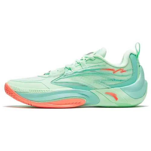 Anta Zap 1 V2 Fresh Green Orange Cushioning, Wear Resistant Low top Basketball Shoes Men's Green Orange