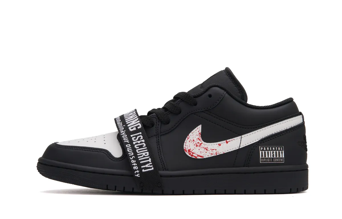 Jordan Air Jordan 1 Border Ronin Low top Vintage Basketball Shoes Men's Black White